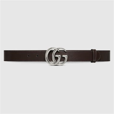 Ceinture GG Marmont en cuir en marron – Gucci .